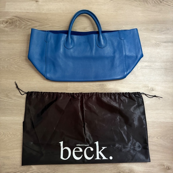 Beck Bag Classic Leather Handbag Tote in Havana Blue - Picture 3 of 16